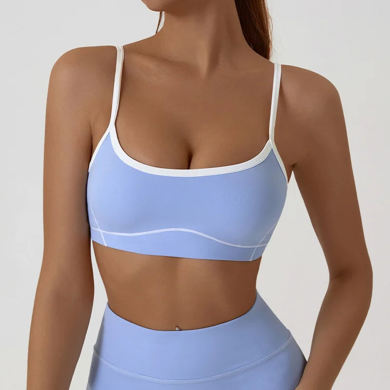 Women's Thin Strap High Support Impact Push-up Sports Bra