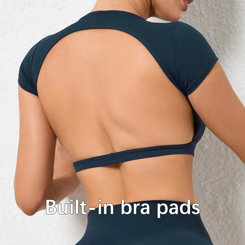 Womens Open-Back Crop Top
