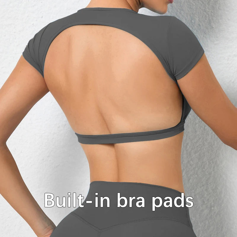 Womens Open-Back Crop Top