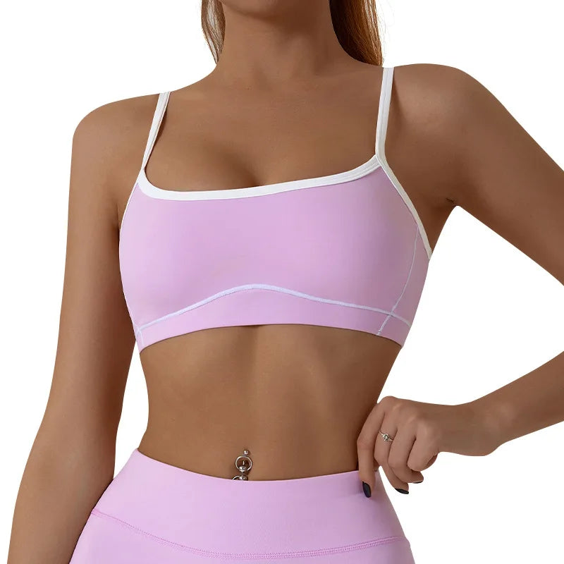 Women's Thin Strap High Support Impact Push-up Sports Bra