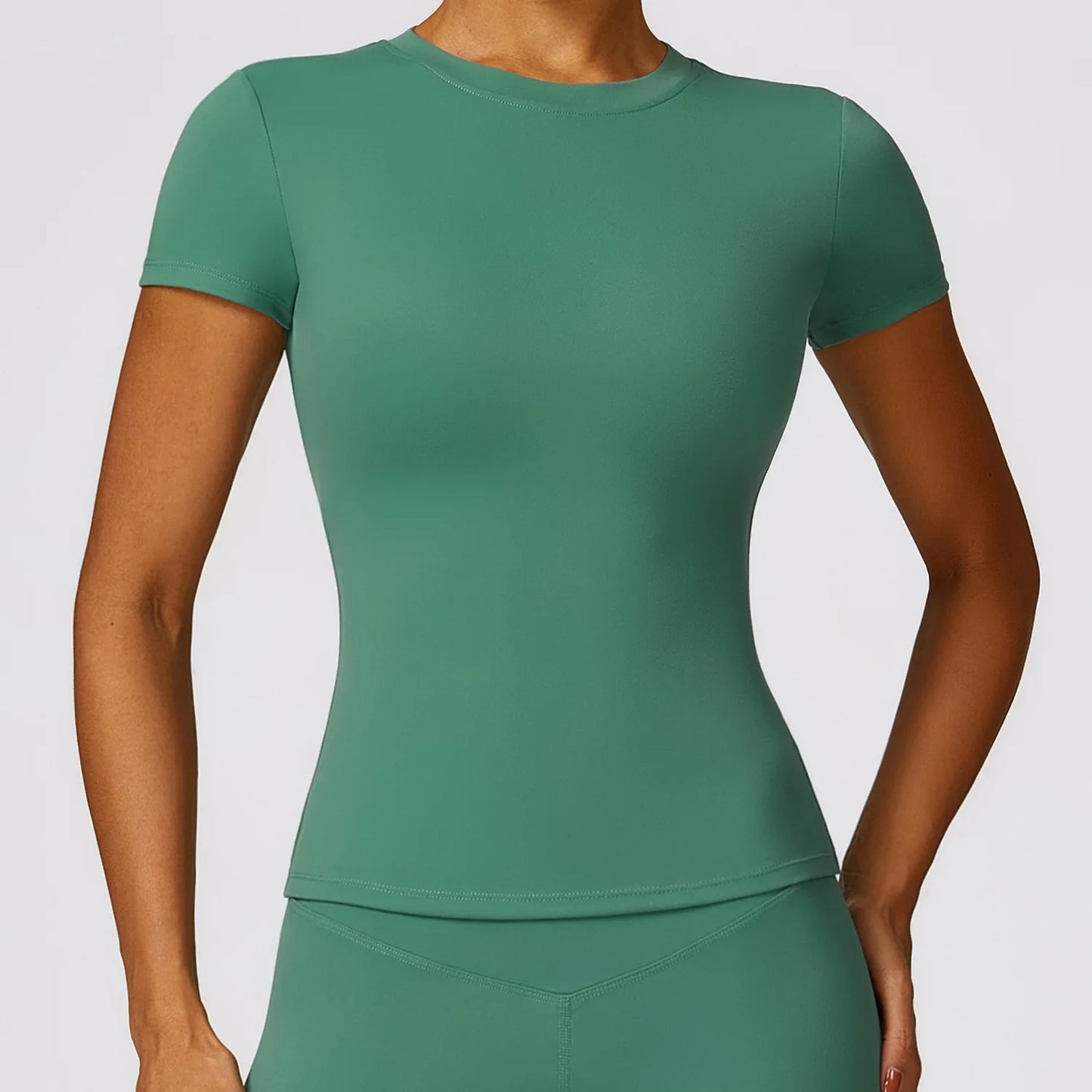Women's T Shirt Short Sleeve Breathable Stretchy Slim Active Tee