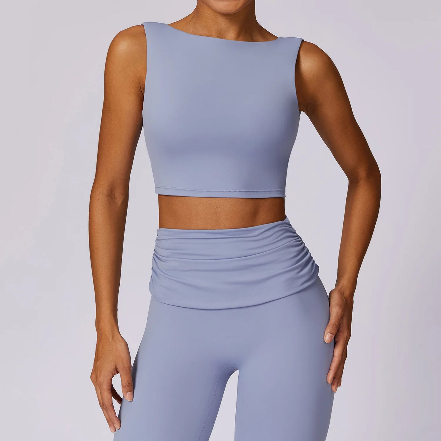 Women's Open Back Slim Fit Fitness Crop Tank Top