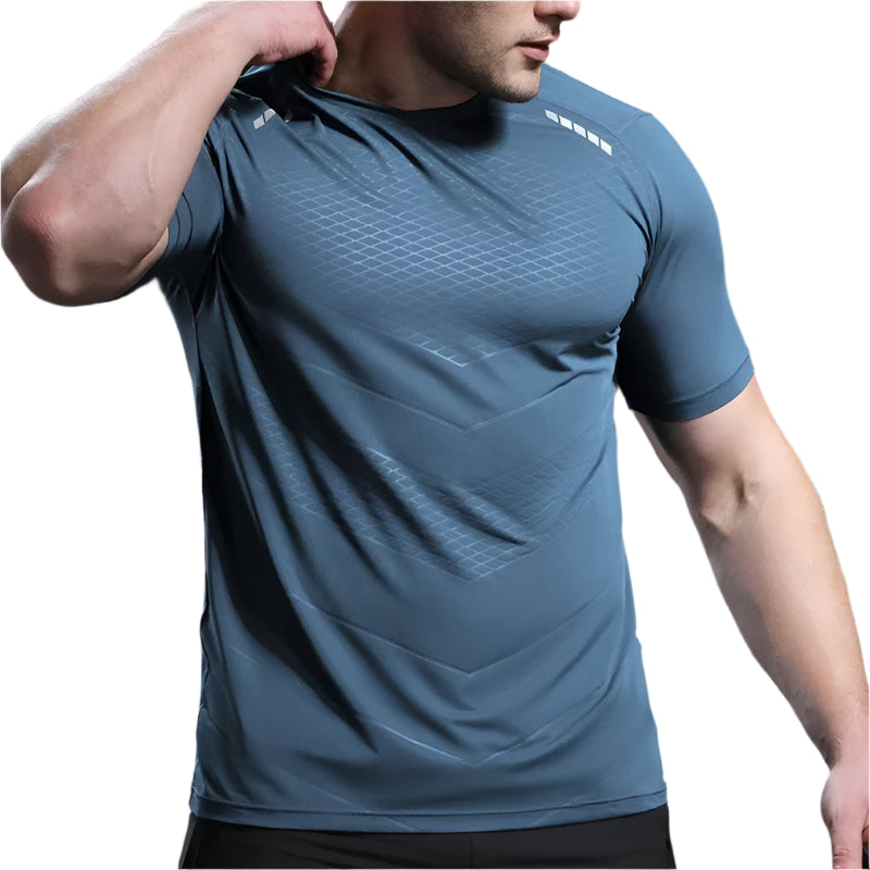 Men Thin Ice Silk Tops Running Short-sleeved Sports T-shirt
