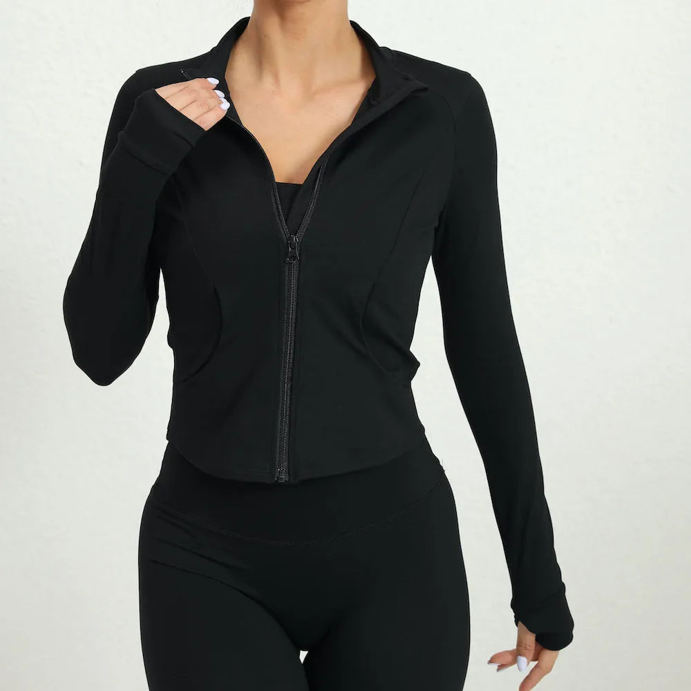 Women's Tight Activewear Jacket with Zipper