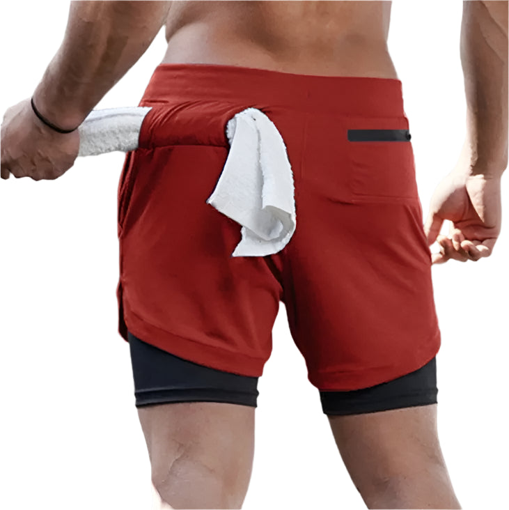 Men's 2 In 1 Quick Dry Gym Workout Shorts