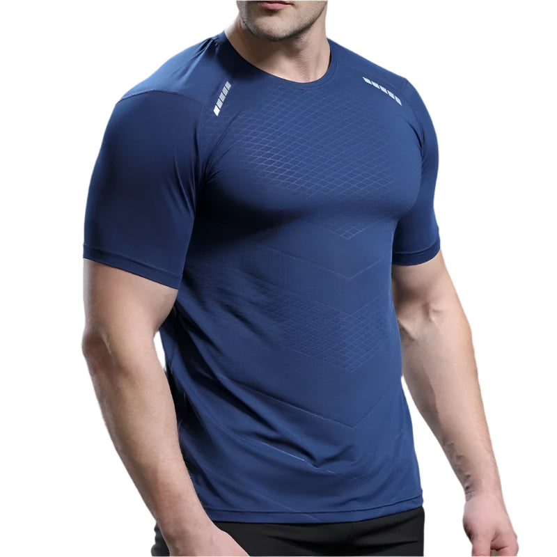 Men Thin Ice Silk Tops Running Short-sleeved Sports T-shirt