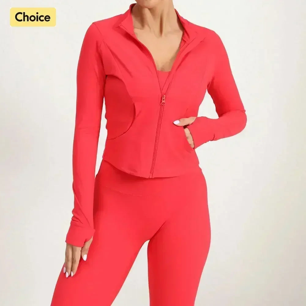 Women's Tight Activewear Jacket with Zipper