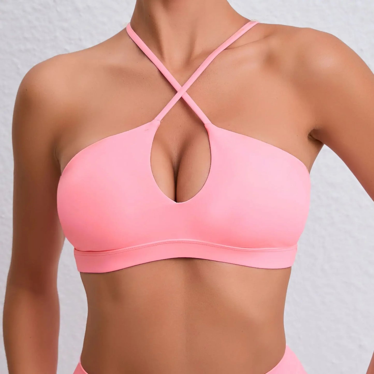 Cross Back Padded Sports Bra for Women